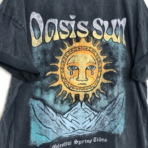 Zara oasis Sun, gray graphic T-shirt - Picture 6 of 9
